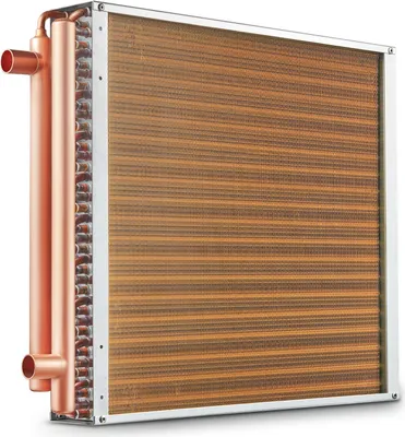 Productafbeelding van 50,8 x 50,8 cm warmtewisselaar, 3-rijig, met koperen aansluitingen van 9,53 mm en 242 lamellen