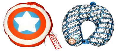 Produktbild von Marvel 2in1 Reisekissen Nackenkissen 30x25 cm Spider-Man Hulk Avengers Captain America