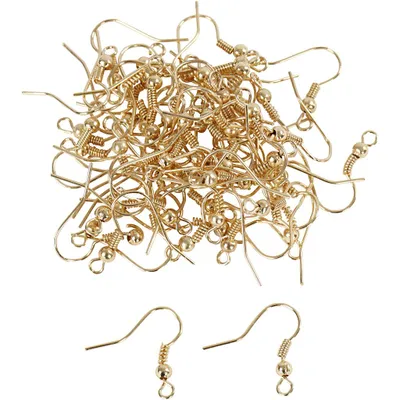 Produktbild von Creativ Company Französischer Ohrringhaken Gold 18 mm 100 Stück DIY Schmuck