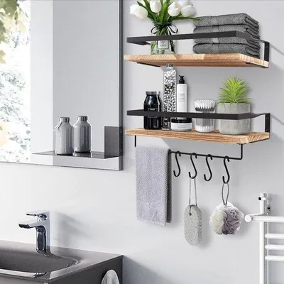 Produktbild von Küchen- und Badezimmertrockenhalter für Wand, Set aus 2 Stücken