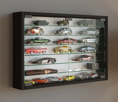 Produktbild von VCM VCM | Glasvitrine hängend | Vitrine Glas mit ESG-Sicherheitsglas | Maße: H. 40 x B. 60 x T. 10 cm | Hängevitrine Glas | Modern und platzsparend | Glas Vitrinenschrank - Mandosa XL