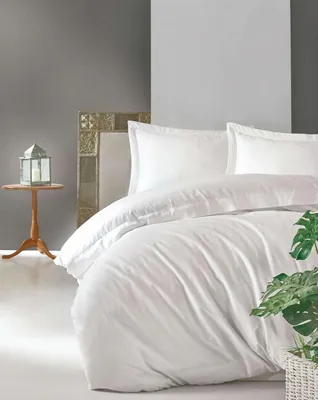 Produktbild von L'Essentiel Linge de Maison, Elegant - White, Satin-Bettwäscheset, Weiß, 100% BAUMWOLLE, 225 x 220 cm