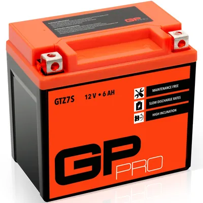 Produktbild von Gel-Batterie GP-PRO GTZ7S 12 V 6 Ah 130 A Quad ATV Motorradbatterie