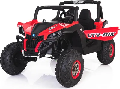 Immagine prodotto di Macchinina elettrica NEW RSX Rossa, trazione 4x4, 2x 12V, ruote EVA, ampio sedile a due posti, chiave di avviamento, telecomando 2,4 GHz, 4 motori, due posti
