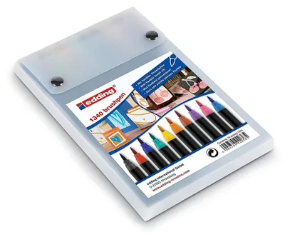 Image de Edding Brushpen Set de 10 pinceaux peintres Encre à base d'eau