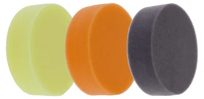 Produktbild von Polierpads Set 80mm, 3-teilig für Poliermaschinen zur Lackpflege und Oberflächenbearbeitung