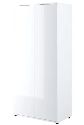 Produktbild von Wohnwand mit Schrankbett Bed Concept 90x200 Lenart Kleiderschrank Regalschrank Regal Led Beleuchtung Weiß/Weiß Hochglanz/Artisan Eiche
