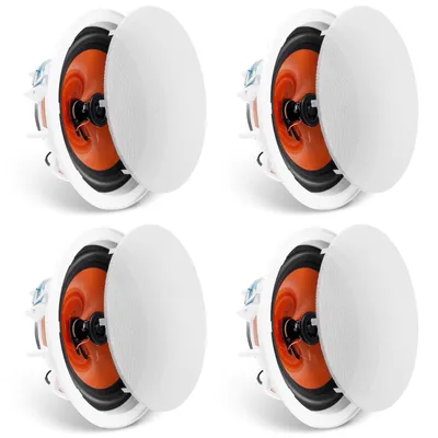 Produktbild von VEVOR 4er-Set ca. 20 cm Deckenlautsprecher, 100 W, Decken- und Wandeinbaulautsprechersystem mit 8 Ω Impedanz 89 dB Empfindlichkeit, für Zuhause, Küche, Wohnzimmer, Schlafzimmer oder überdachte Verande