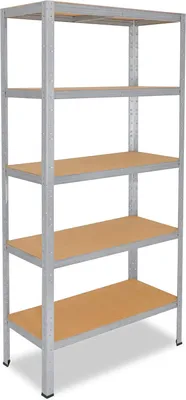 Produktbild von Home 200x50x45 cm Schwerlastregal in verzinkt mit 5 Böden und 175 kg Traglast pro Boden
