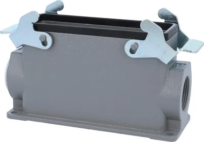 Produktbild von HARTING Han 24B Sockelgehäuse hoch, 1xPG21 seitlicher Kabelabgang, mit 2 Querbügeln Verschraubung PG21 Klemmbereich