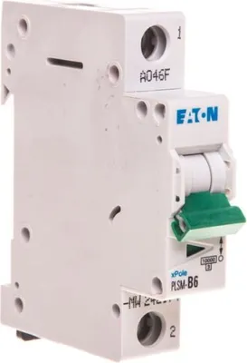 Productafbeelding van Eaton LS-schakelaar 10kA B 6A/1pol 1TE, Eaton PLSM-B6-MW, 1 stuk.