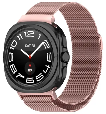 Image de Pour Samsung Galaxy Watch Ultra 47mm Milan métal acier maille bracelet de remplacement avec fermeture magnétique rose