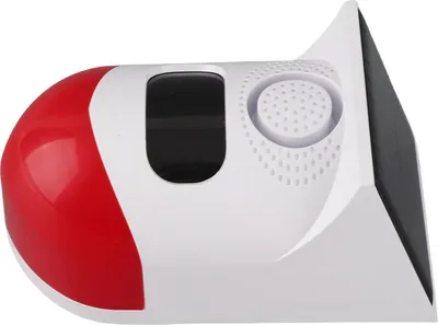 Productafbeelding van Zonnepaneel-alarmlamp met anti-diefstal functie, geschikt voor boerderijen en boomgaarden. Produceert geluid en licht bij detectie van beweging door infraroodsensoren. Knippert als waarschuwingslicht