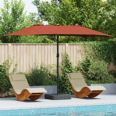 Image de Maison Exclusive - Parasol de jardin, couleur terracotta, dimensions : 385 x 209 x 244 cm