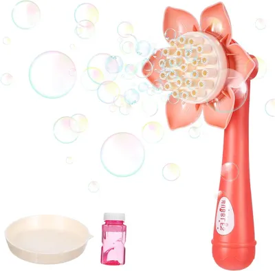 Productafbeelding van Bellenblaasmachine Zonnebloem - Bellenmaker Bellenstok - Buiten Spelen - Automatische Bellenblazer - 29 x 13 cm - Roze