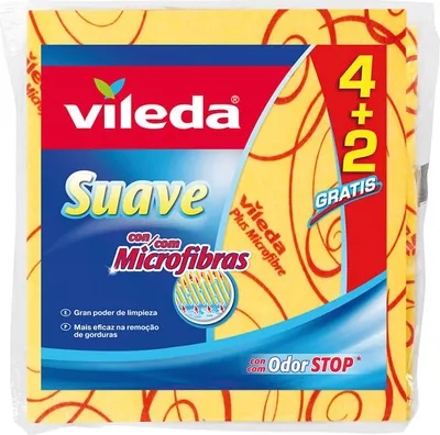 Image de Chiffons Microfibre Jaunes Vileda Nettoyage Doux Et Efficace, Absorbant - Vileda