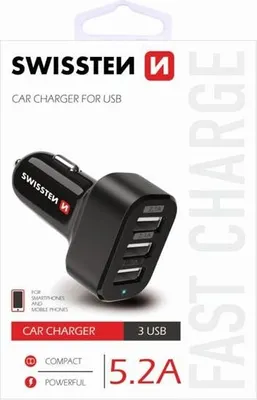Zdjęcie produktu dla Swissten 20111200, Automatyczna, DC, 5,2 A, Czarny