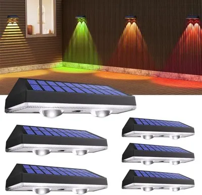 Produktbild von Hamlite Solar Lights Outdoor Garden, RGB -Gartenleuchten, 8 Farbtemperaturen, IP65 wasserdicht, superhelles Gebrauch Terrasse, Stufen, Treppen, Zäune,