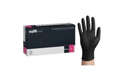 Produktbild von easyCare Nitrile Black Nitrilhandschuhe Einmalhandschuhe AQL 1.0 latexfrei puderfrei 100 Stk Größe - L