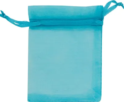 Organza-Beutel 50 Stück Geschenkbeutel Organzabeutel Gastgeschenk 9x7cm azurblau