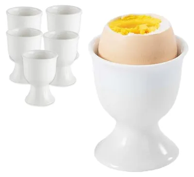 6er-Set Porzellan-Eierbecher weiß stapelbar 7 x 5,2 cm