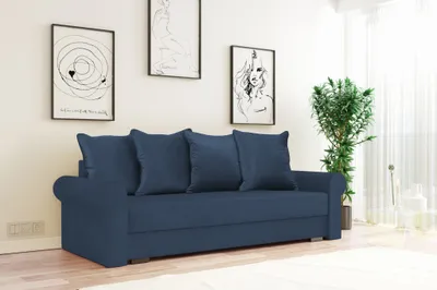 Produktbild von EIN bequemes Sofa Lira für das Wohnzimmer mit Schlaffunktion (Dunkelblau - Kronos 09)