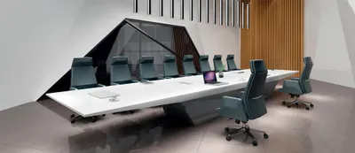 Zdjęcie produktu dla biały stół konferencyjny – designerski stół do gabinetu