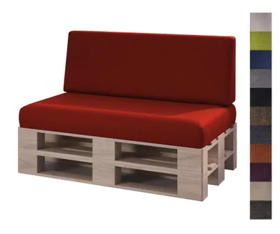 Produktbild von sunnypillow 2er Palettenkissen Set mit abnehmbarem Bezug Sitzkissen + Rückenkissen | Rot |