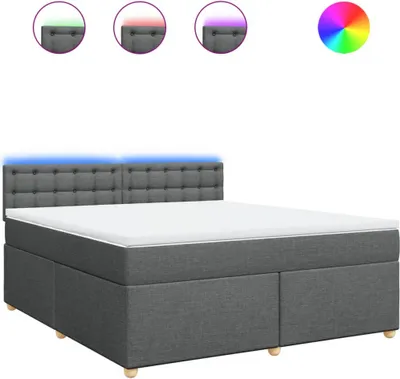 Produktbild von vidaXL Boxspringbett mit Matratze Dunkelgrau 180x200 cm Stoff