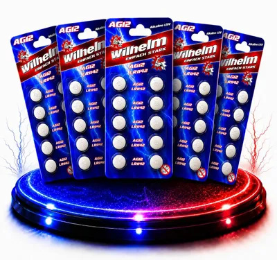 Produktbild von 50 X Wilhelm AG12 LR43 - L 1142 - 186 - V12GA Qualitätsbatterien 1,5 V Alkaline