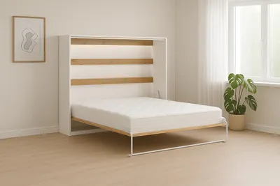 Produktbild von Kaiser Möbel Schrankbett Perfekt 160x200 ein horizontales , das Design und Funktionalität vereint mit Matratze Eiche + Schwarz