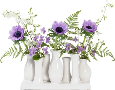 Produktbild von Jinfa Handgefertigtes kleines Keramikvasen-Set Tisch- & Wohnzimmer-Deko – Für Blumenarrangements, Trockenblumen & Geschenkideen