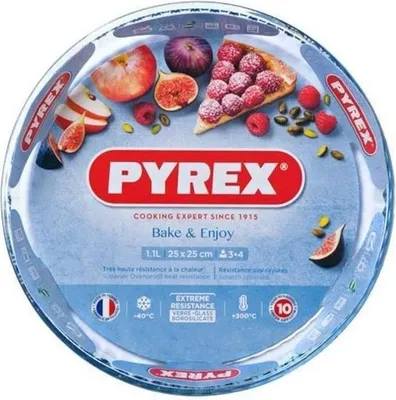 Zdjęcie produktu dla Forma do Tarty PYREX, Szkło Borokrzemowe, 28 cm, Odporna na Temperaturę, 10 Lat Gwarancji
