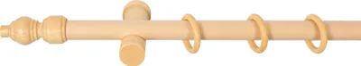 Produktbild von SN Deco - Stilgarnitur Gardinenstange Vorhangstange Filigrano, Holz, moderner Träger, 28 mm, 1-Lauf, Komplettset mit Ringen, Farbe Natur, 320 cm (2x160 cm)