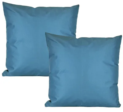 Produktbild von JACK 2er Set 50x50cm Outdoor Kissenhülle Kissenbezug Wasserfest Sitzkissen Lounge Kissen Garten Stuhl Lotus Effekt, Farbe:Rauchblau