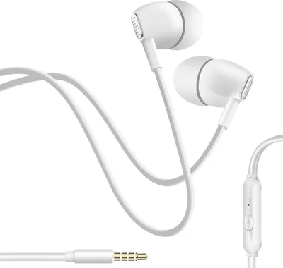 Obrázok produktu pre Inkax, drôtové slúchadlá 3,5 mm jack s integrovaným mikrofónom, biele