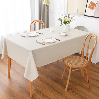 Zdjęcie produktu dla Ścierełka stołowa z PVC, 130x160 cm, kolor beżowy, zmywalna, wodoodporna, odporna na tłuszcz, prostokątna