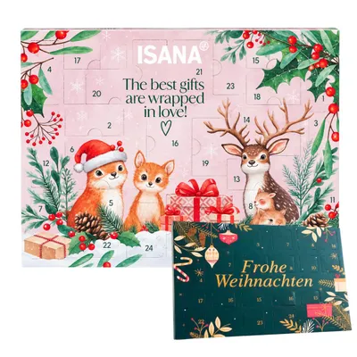 Produktbild von 2er Weihnachtskalender Set - Isana Adventskalender 2026 Beauty Frauen + Tisch-Adventskalender, Advent Kalender