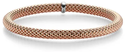Produktbild von Himbeer-Armband Armreif Armschmuck elastisch 5mm 585 Gold Rotgold für Damen