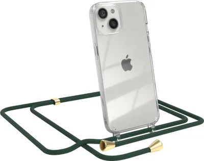 Produktbild von EAZY CASE Handykette kompatibel mit Apple iPhone 13, Handyhülle mit Umhängeband, Handykordel, Schutzhülle Clear, Band in Grün