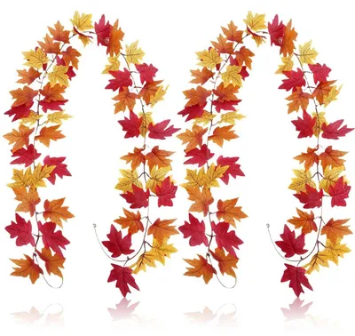 Immagine prodotto di Ghirlanda autunnale con foglie d'acero, 200 cm, poliestere, per interni/esterni