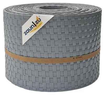 Produktbild von Sichtschutzstreifen zaun|zu RATTAN 10x Einzelstreifen 2,55m für Doppelstabzaun Hellgrau 10x 2,55m