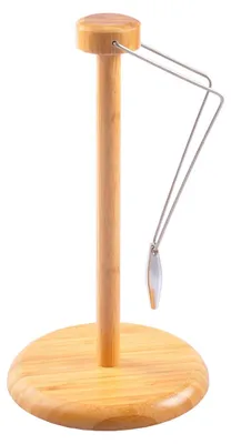 Image de Porte-rouleau de cuisine en bambou Porte-rouleau de papier essuie-tout Rouleau de ménage