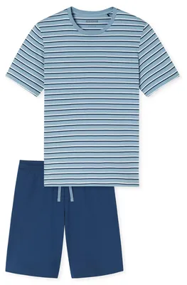 Productafbeelding van Schiesser heren pyjama, korte broek, maat 48, marineblauw