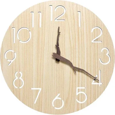 Image de Horloge de parquet – horloge murale au style intemporel et au design moderne, horloge murale en 3D, horloge décorative pour la cuisine, le bureau et le salon, 30 cm