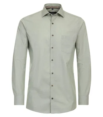Produktbild von Casa Moda Herren Businesshemd Grün uni Comfort Fit mit Kent Kragen