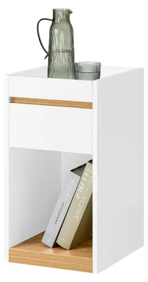 Produktbild von Nachttisch Boxspringbett Sofatisch Nachtkommode Beistelltisch schmal Telefontisch Nachtschrank Weiß BHT ca. 30x55x35cm