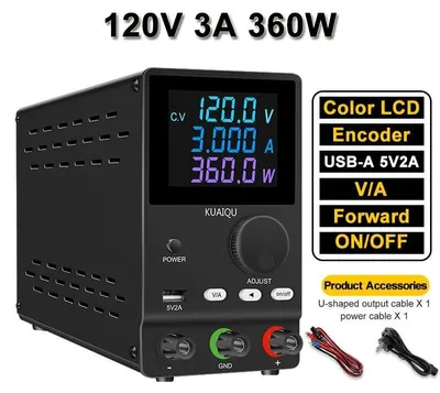 Immagine prodotto di Alimentatore DC digitale per laboratorio - SPPS-A1203D - Tensione di uscita regolabile - 300W 0-10A - Display LCD a 4 cifre - Spina EU da 220V - Colore: nero