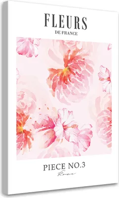 Produktbild von Leinwandbild Blumen in Frankreich 80x120 Feeby Rosa bild für die wand bereit zum aufhängen