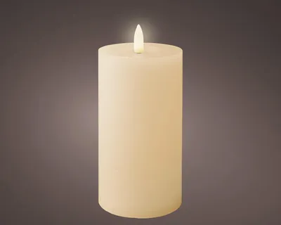 Image de Bougie Led Cire Crème Flamme Vacillante Réaliste - Lumineo